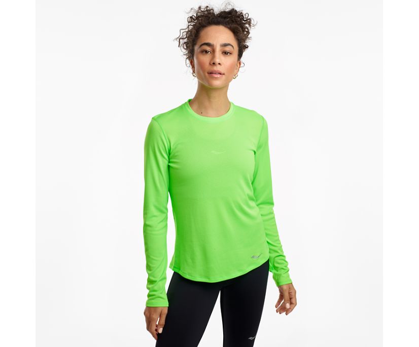 Saucony Stopwatch Long Sleeve Women\'s Shirts Green | AU 293UZGT